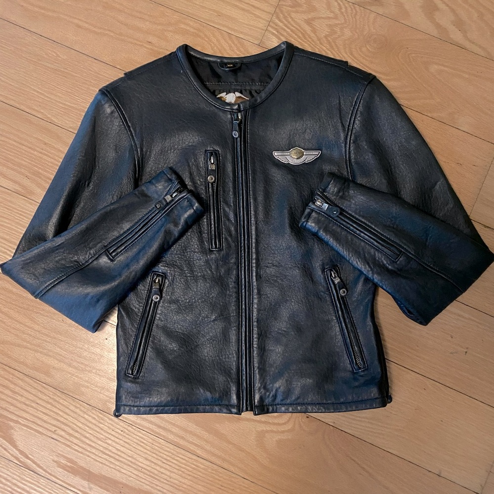 Women’s Harley Davidson 100 Year Anniversary Black Leather Jacket